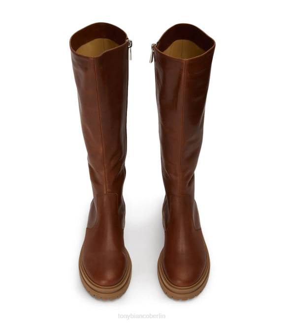 kniehohe Stiefel| de Tony Bianco Frauen Wanda-Kalbsstiefel Cognac 4624465